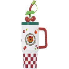 Braventa Collection 1200ML Sevimli Hayvanlar Tumbler Pipetli/pipetsiz Kulplu Paslanmaz Çelik Termos (Diller Bear)