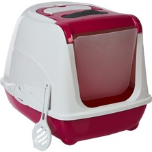 Braventa Collection Flip Kapalı Kedi Tuvaleti Fuşya - 50CM