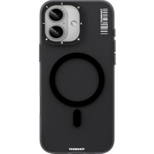 Braventa Collection Youngkit iPhone 16 Uyumlu Kılıf Magsafe ile Uyumlu Youngkit Hidden Sand Serisi Kapak Siyah