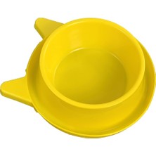 Braventa Collection Plastik Kedi Kulaklı Mama ve Su Kabı 400 ml Sarı