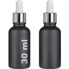 Braventa Collection 30 ml Cam Damlalıklı Serum Şişesi 30 cc Renkli Metal Kapaklı Dropper Cam Şişe 2 Adet ( | Beyaz Lasti
