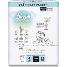 Braventa Collection Sleepy Bio Natural 2'li Fırsat Paketi Bebek Bezi 4 Numara Maxi 82 Adet Cırtlı Bez