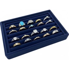 Megass Dekor Tunus Model Süet Kumaş Lacivert Renk 22/14 cm Sosis Yüzük Standı