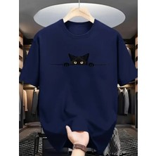 Punix Kids Punıx Kids Özel Seri Minik Siyah Kedicik Baskılı %100 Pamuk Ultra Rahat Yeni Sezon Kız Çocuk T-Shırt
