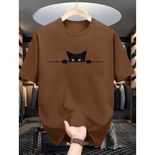 Punix Kids Punıx Kids Özel Seri Minik Siyah Kedicik Baskılı %100 Pamuk Ultra Rahat Yeni Sezon Kız Çocuk T-Shırt