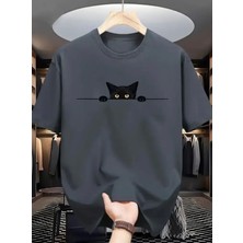 Punix Kids Punıx Kids Özel Seri Minik Siyah Kedicik Baskılı %100 Pamuk Ultra Rahat Yeni Sezon Kız Çocuk T-Shırt