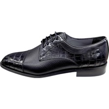 Güvener Hakiki Deri Hakiki Kösele Klasik Erkek Ayakkabısı Siyah