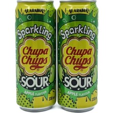 Chupa Chups Sparkling Sour Apple Flavour - Ekşi Yeşil Elma Aromalı Gazlı Içecek 330 ml (2 Adet)