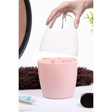 Fesya Home Fanus 7 Bölmeli Makyaj Organizeri Çok Amaçlı Fanus Kapaklı Düzenleyici Pembe