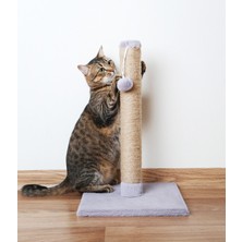Feyza Design 42 cm Kedi Tırmalama Tahtası, Jüt Ipli ve Peluş Kumaşlı, Rahat ve Eğlenceli