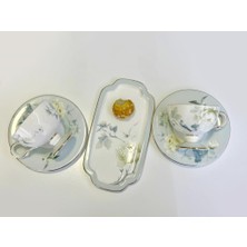 Mikasa Moor Vol De Fleurs 6 Kişilik Sunum Tabaklı Türk Kahvesi Fincanı-15 Parça