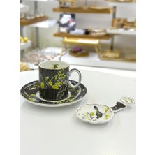 Mikasa Moor Karen Gri Tek Kişilik Türk Kahvesi Fincanı ve Lokumluk 3 Parça