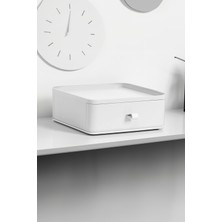 Fesya Home Esta Tek Katlı Makyaj Organizeri Çok Amaçlı Çekmeceli Organizer - Beyaz