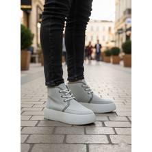 BOA BA0550 Içi Kürklü Bağcıklı Gri Erkek Tarz Spor Bot