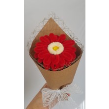 Badem Hediyecilik El Yapımı Gerbera Şönil Çiçek Buket – Dekoratif, Solmayan, Hediye Için Ideal