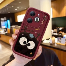 Ucuc Tecno Spark 20/20C/GO 2024 Uyumlu Bordo Silikon Kılıf Sevimli Kartun Desenli Darbeye Dayanıklı Lens Koruma