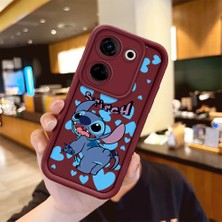 Ucuc Tecno Camon 20/20 Pro 4g Uyumlu Bordo Silikon Kılıf Sevimli Stitch Desenli Darbeye Dayanıklı Lens Koruma