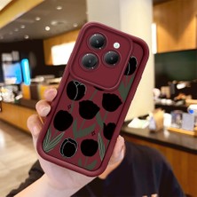 Ucuc Infinix Hot 40/hot 40 Pro Uyumlu Şık Lale Bordo Silikon Darbeye Dayanıklı Lens Koruma Telefon Kılıf