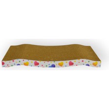 Feyza Design Karton Kedi Tırmalama Velva 43,5X21X4CM Kalp Desenli, Sağlıklı ve Eğlenceli