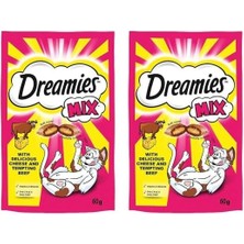 Braventa Collection Dreamies Kuru Kedi Ödül Maması, Sığırlı ve Peynirli, 60 G 2li Paket