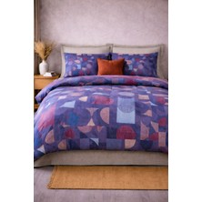 Özdilek Colored Shape Çift Kişilik Soft Life Saten Nevresim Takımı - Lacivert