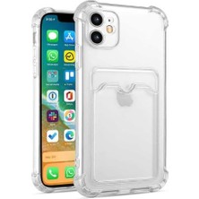 Braventa Collection Ehr. iPhone 12 Uyumlu Kamera Korumalı Kartlıklı Lüx Yumuşak Silikon Kılıf (Şeffaf, iPhone 12)