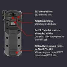 Profesyonel Serisi 1000+380 Lümen Mıknatıslı 12 Saat Kullanım IP54 Lisanslı Teleskopik Hareketli LED El Feneri