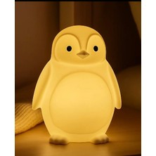 Penguen Figürlü LED Mum Işıklı Gece Lambası – 3D Baskı Dekoratif Işık