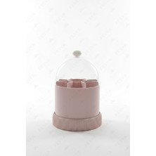 Fesya Home Aura 360 Derece Dönebilen Makyaj Organizer – Şeffaf Kapaklı Fırça ve Kozmetik Düzenleme Kutusu Pembe