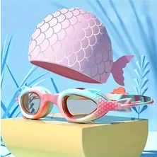 PremiumPort Çocuklar Için Yüzme Gözlüğü ve Bone Seti, Su Geçirmez ve Buğu Önleyici