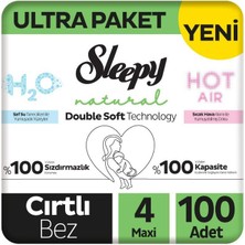 Sleepy Natural Double Soft 4 Numara Maxi 100'LÜ Bebek Bezi