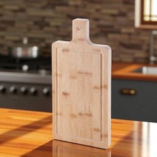 Kalın Bambu Kesme Tahtası - Büyük Boy Antibakteriyel Yıkanabilir Doğrama Tahtası (40X20X2.5CM)