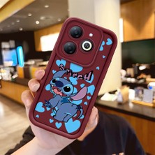 Ucuc Infinix Smart 8/smart 8 Pro Uyumlu Bordo Silikon Kılıf Sevimli Stitch Desenli Darbeye Dayanıklı Lens Koruma
