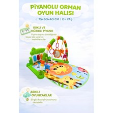 Hak-İş Oyuncak Piyanolu Orman Desenli Bebek Oyun Halısı – 0+ Ay, Hayvan Figürlü Işıklı ve Müzikli Gelişim Matı