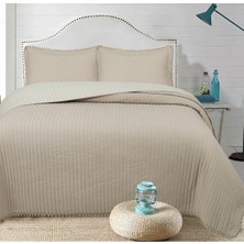 Bella Home Sofia Ponponlu Çift Kişilik Yatak Örtüsü Seti - 260X240 cm
