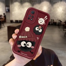 Ucuc Xiaomi Redmi Note 11 Pro 4g Uyumlu Bordo Silikon Kılıf Sevimli Kartun Desenli Darbeye Dayanıklı Lens Koruma