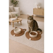 Feyza Design Kedi Paspası 31X31 Cm, Evcil Hayvan Mama Yatağı, Kaymaz ve Temiz Kullanım