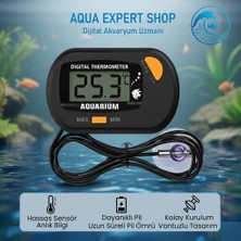Aqua Expert Akvaryum Dijital Termometre - Kablolu - Hassas Ölçüm - Uzun Süre Pil Ömrü - Dayanıklı Yapı