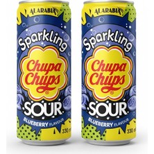 Chupa Chups Sparkling Sour Blueberry Flavour - Ekşi Yaban Mersini Aromalı Gazlı Içecek 330 ml (2 Adet)