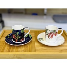 Mikasa Moor Aria Lacivert Beyaz 6 Kişilik Türk Kahvesi Fincanı