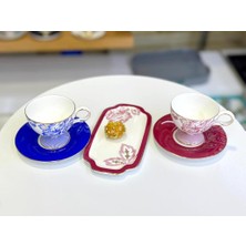 Mikasa Moor Eloria 2 Kişilik Bordo Sunum Tabaklı Türk Kahvesi Fincanı-5 Parça