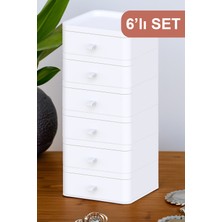 Fesya Home Esta 6 Çekmeceli Makyaj Organizeri 6 Katlı Çok Amaçlı Çekmeceli Organizer - Beyaz