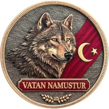 Asker Vadisi Vatan Namustur Yazılı Bozkurt 3D Slikon Cırtlı Arma
