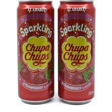 Chupa Chups Sparkling Strawberry Flavour - Çilek Aromalı Gazlı Içecek 330 ml (2 Adet)