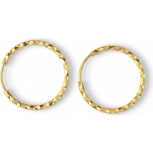 GEBZE TAKI 14 Ayar Modern Kesim Halka Küpe