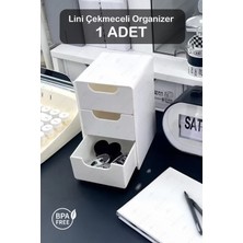 Fesya Home Lını 1 Adet Mini Organizer 3 Çekmeceli Düzenleyici Set Takı, Hobi ve Küçük Aksesuar Kutusu - Beyaz