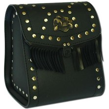 Ebakbak Motosiklet Arka Çanta Deri Siyah Choper Model Cruiser Motorcu Çantası