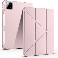 Tılsım Tekno Xiaomi Pad 8 Pro Kılıf Zore Tri Folding Kalem Bölmeli Standlı Kılıf - Rose Gold