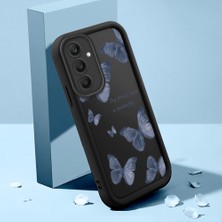 Ucuc Samsung Galaxy S25 Uyumlu Siyah Silikon Kılıf Kelebek Desenli Darbeye Dayanıklı Lens Koruma