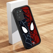 Ucuc Xiaomi Redmi Note 10/10S Uyumlu Siyah Silikon Kılıf Spider-Man Desenli Darbeye Dayanıklı Lens Koruma